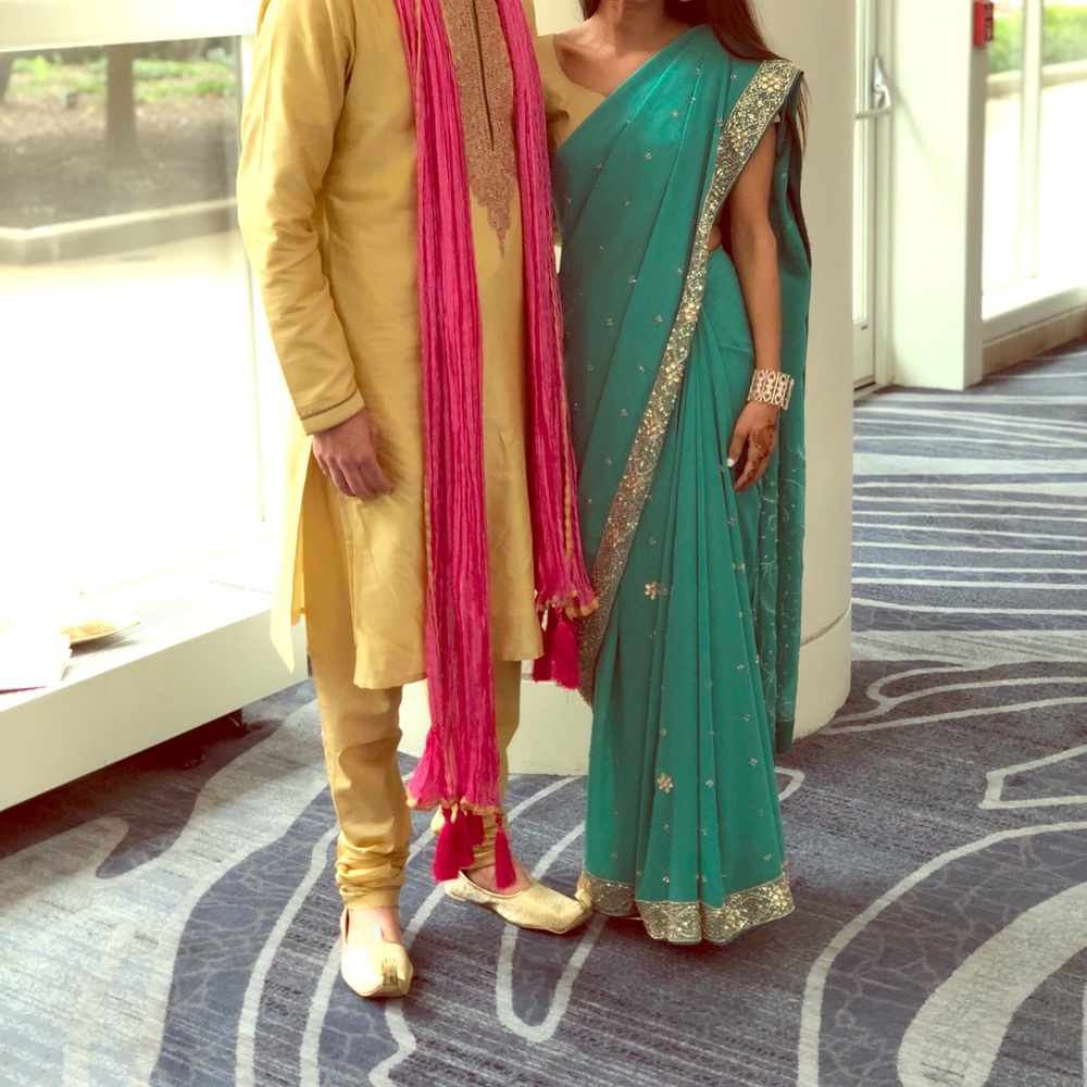 Turquoise saree